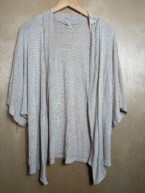 Splendid Sz S Tan Striped Open Front Short Sleeve Cardigan